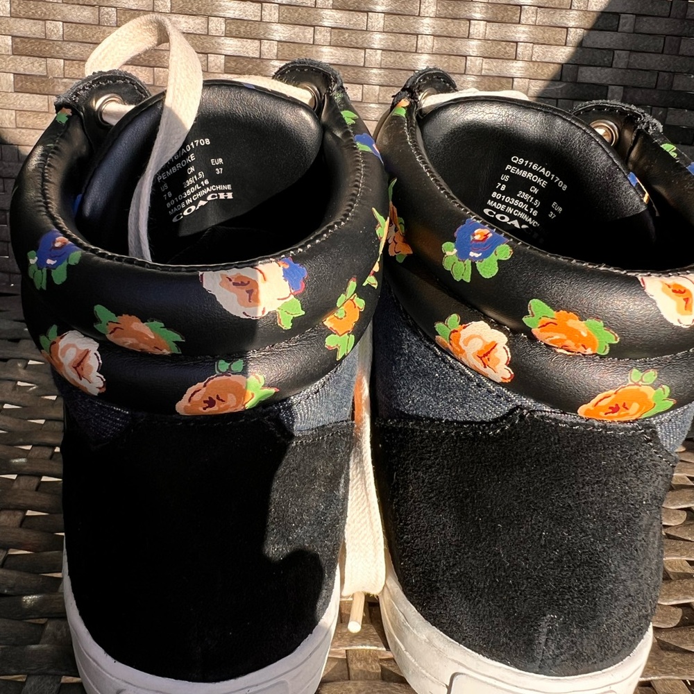 Coach women’s Floral High-Top Sneakers size 7 EUR 37 new without box - Picture 4 of 6